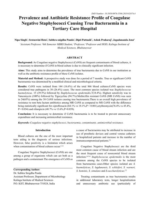 srotaswini journal|(PDF) Prevalence and Antibiotic Resistance Profile of Coagulase .